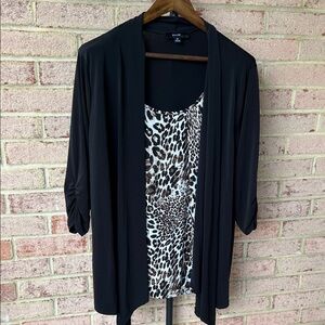 NAIF Black Blouse built in shirt and cardigan